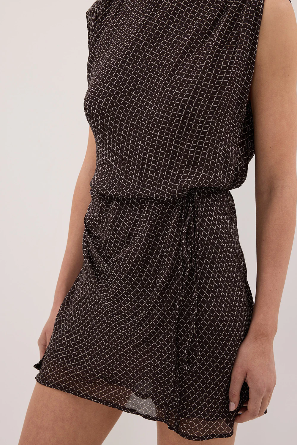 TIA CHOC MICRO CHECK MINI DRESS - Image 5