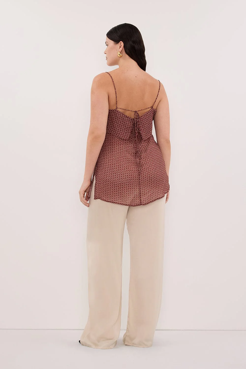 TIA SAHARA SLEEVELESS MICRO CHECK CAMI TOP - Image 7