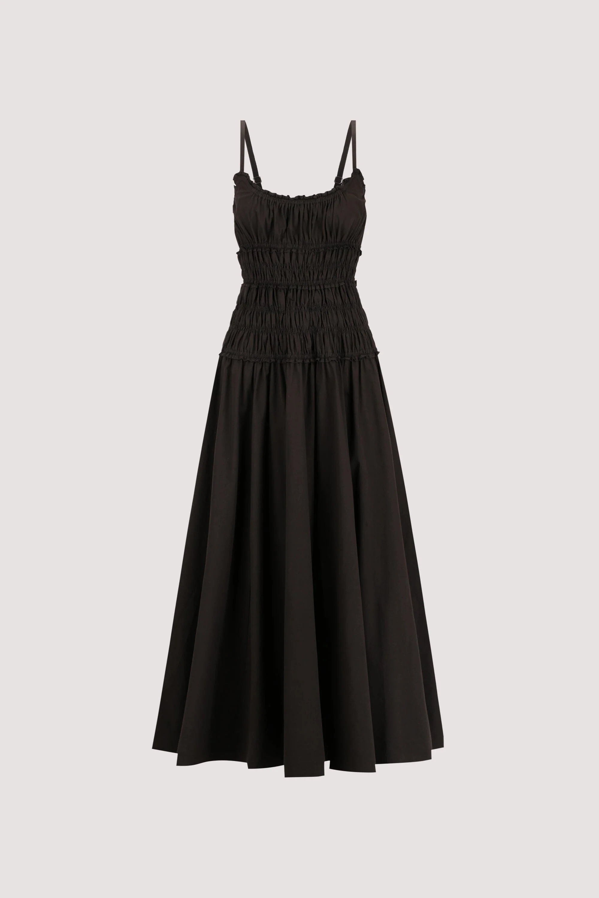 TOBY BLACK COTTON MIDI DRESS - Image 6