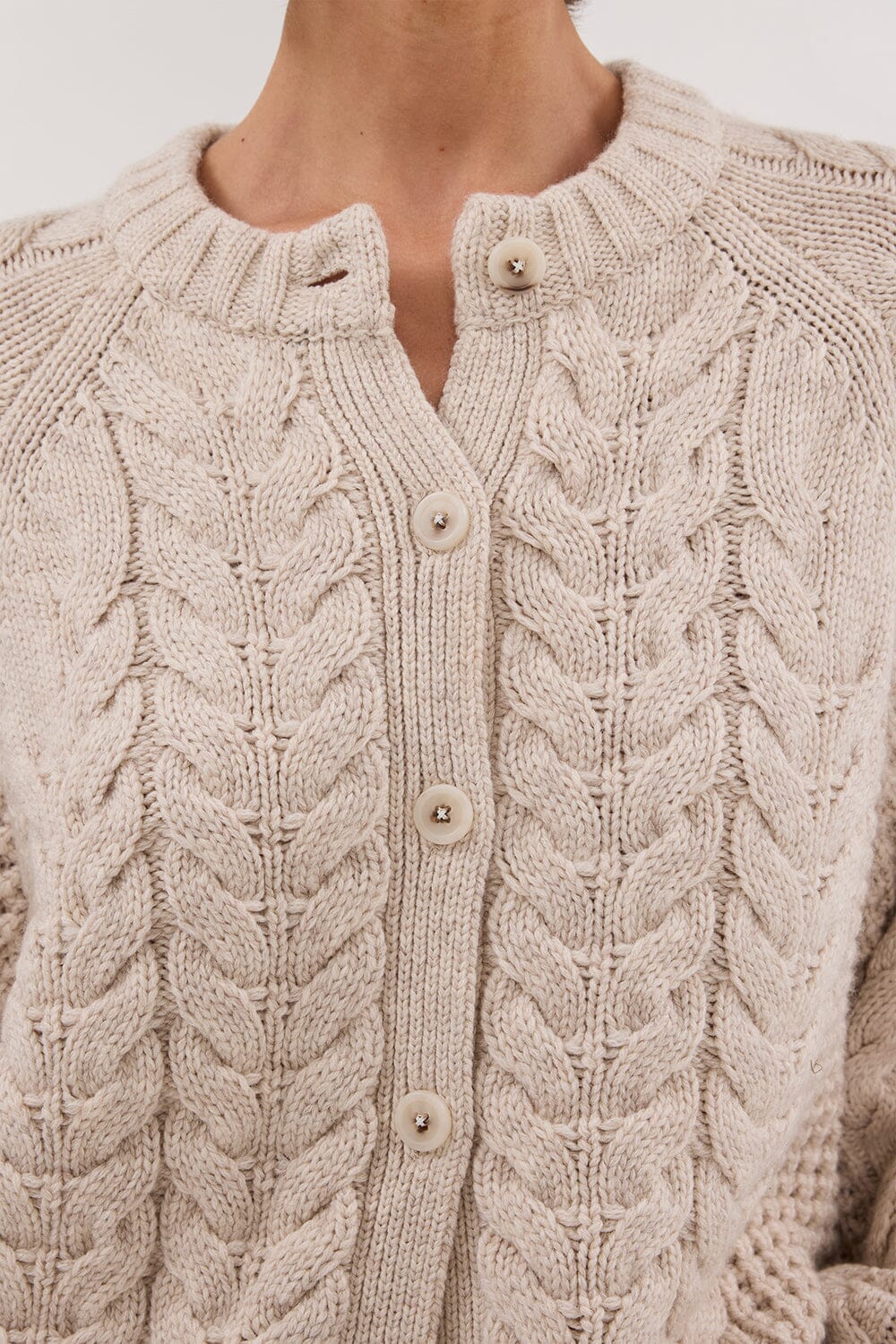 TOM CHALK CABLE KNIT CARDIGAN - Image 5