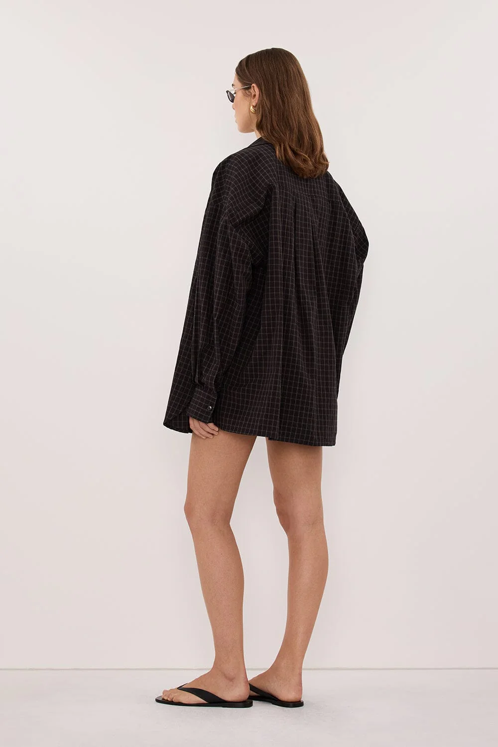 TOVA INK CHECK OVERSIZED COTTON SHIRT - Image 4