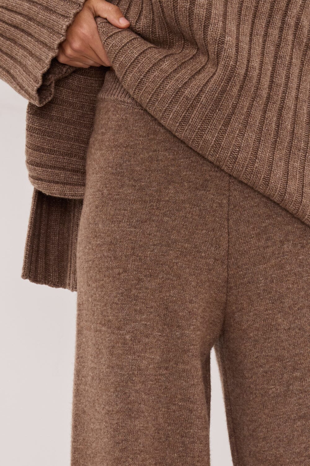 TUCSON MOCHA WIDE LEG KNIT PANT - Image 5