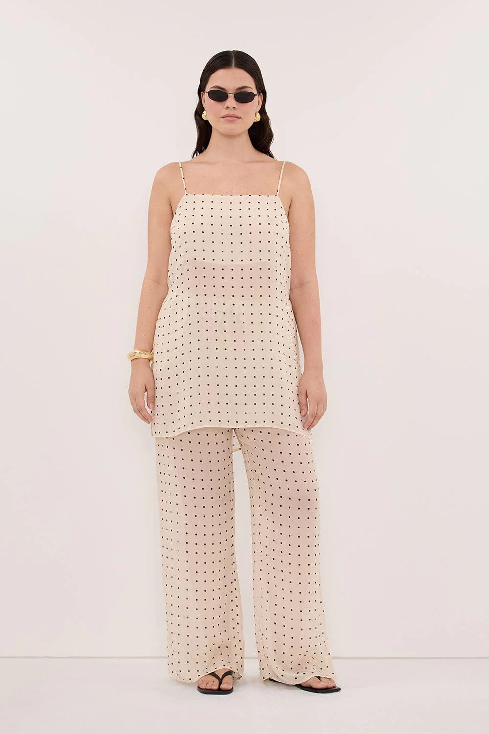 VANESSA SANDSTONE SLEEVELESS SPOT CAMI TOP - Image 6