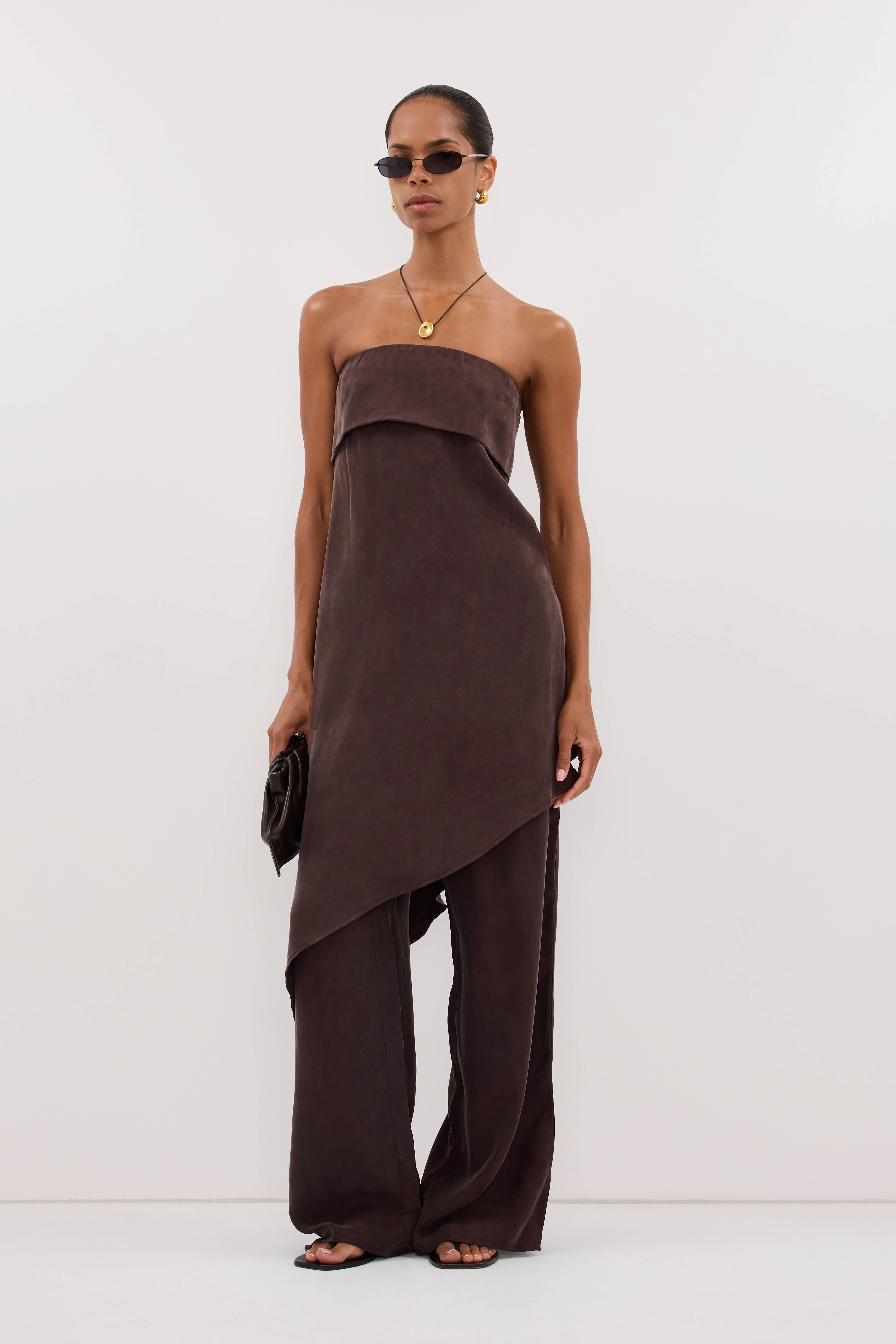 VENUS PLUM CHOC CUPRO ASYM TOP