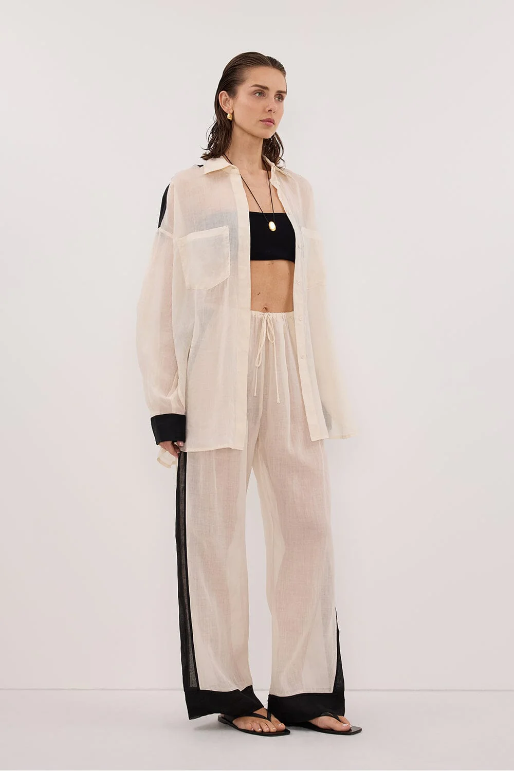 VIVIANNA SANDSTONE RAMIE SHIRT - Image 3