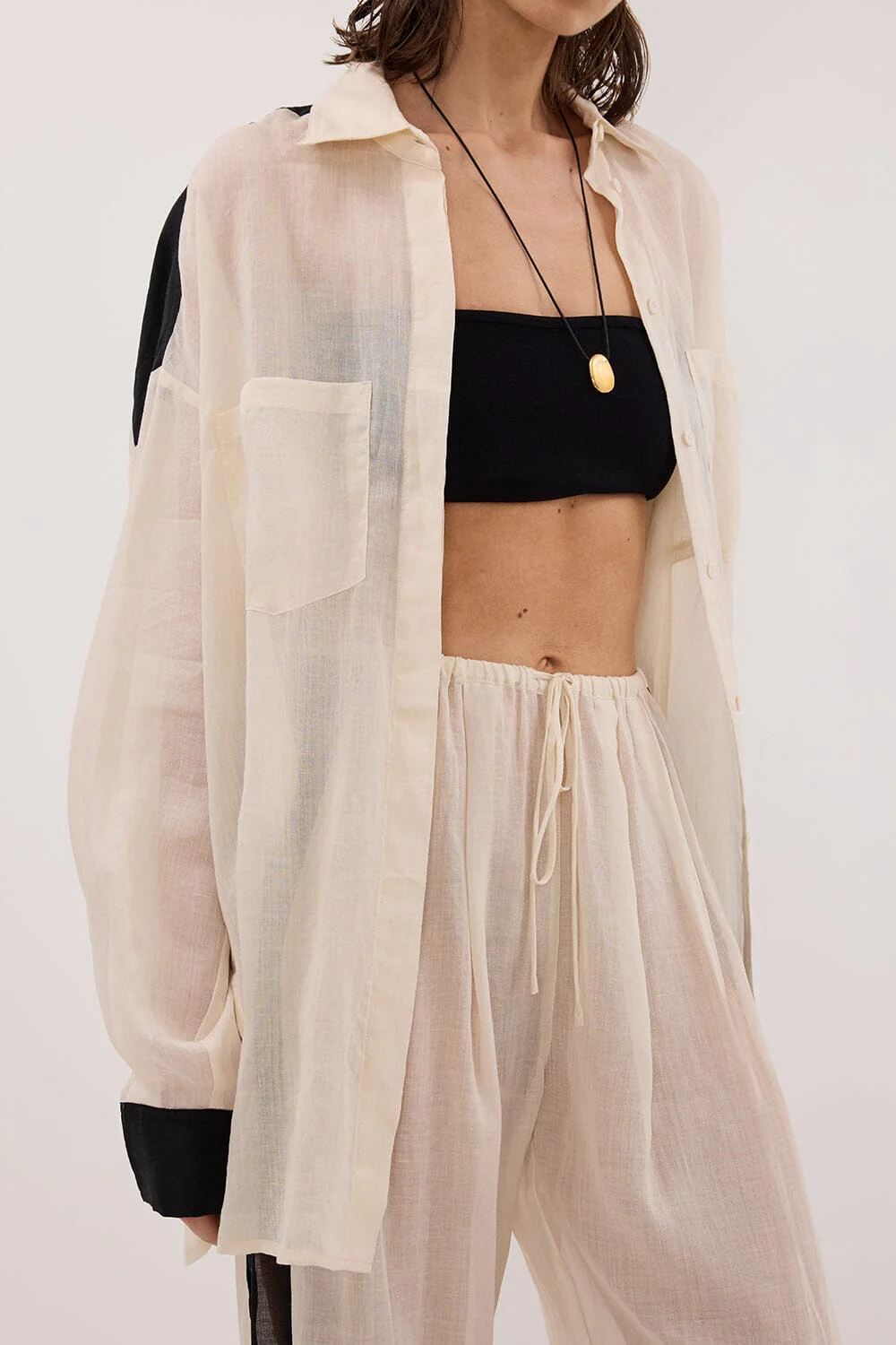 VIVIANNA SANDSTONE RAMIE SHIRT - Image 5
