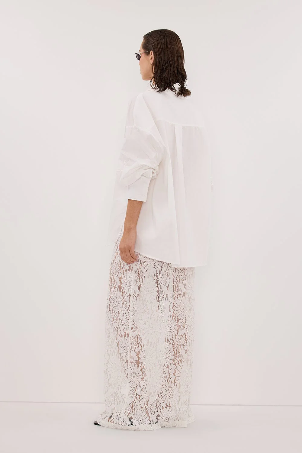 WILMA WHITE LACE MIDI SKIRT - Image 5