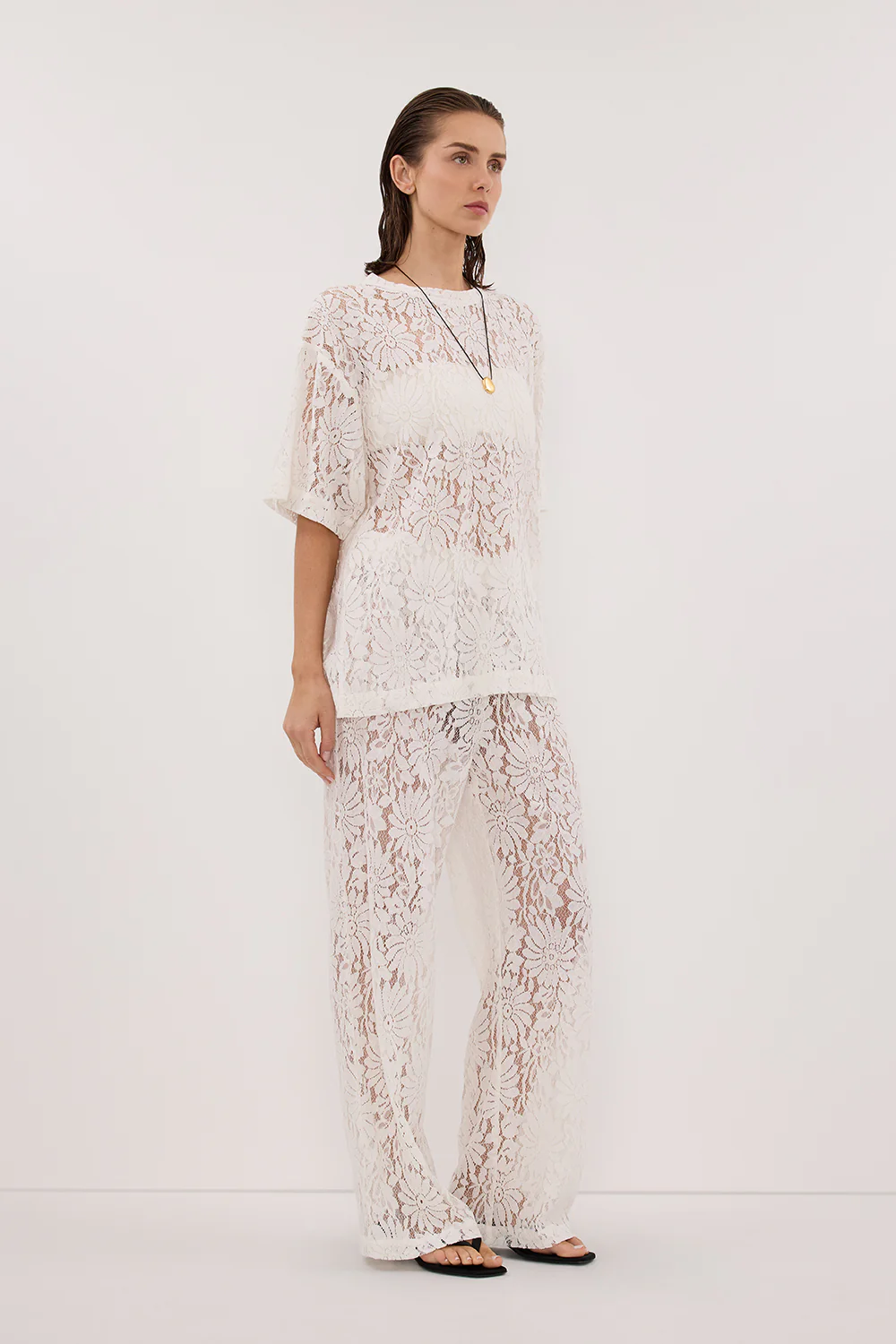 WILMA WHITE LACE TEE - Image 3