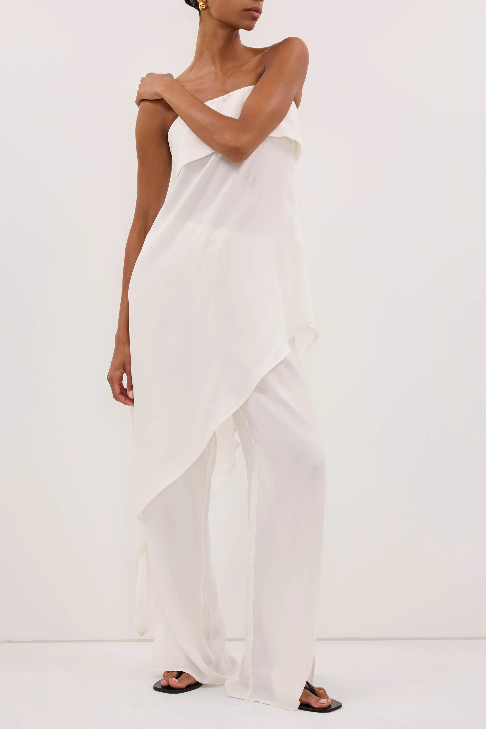 XENA WHITE CUPRO SIDE SPLIT PANT - Image 2