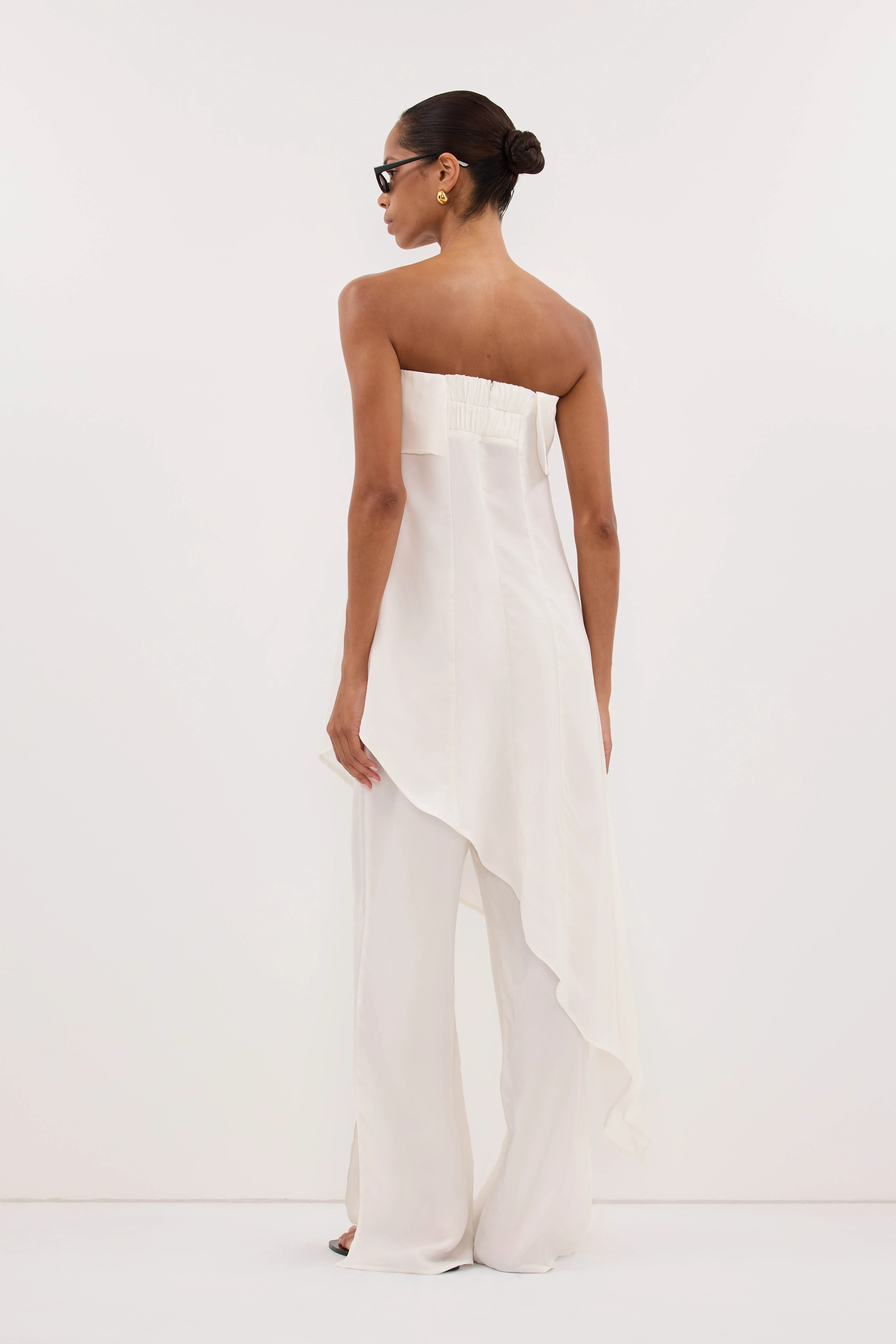 XENA WHITE CUPRO SIDE SPLIT PANT - Image 4