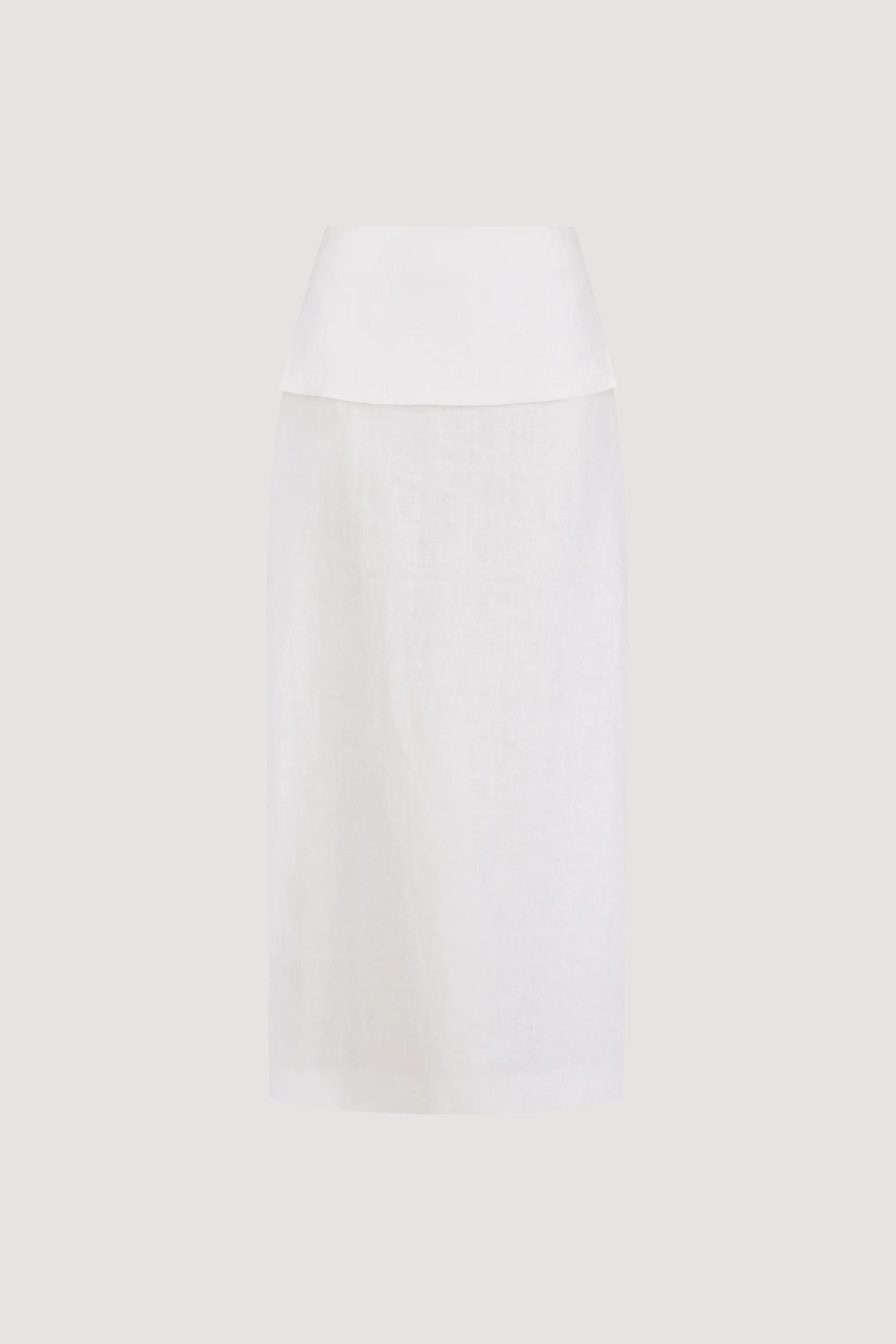 YARA WHITE LINEN FOLDOVER MIDI SKIRT - Image 6