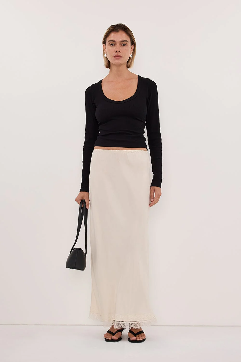 YASMIN BLACK LONG SLEEVE KNIT TOP