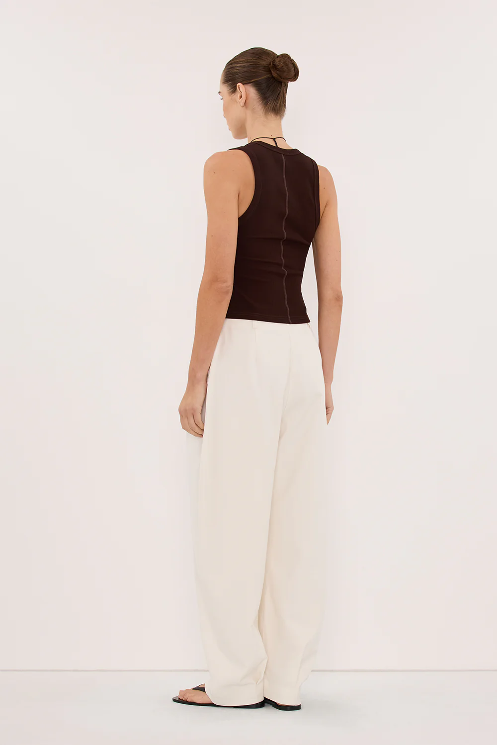 YASMIN BURNT CHOC SLEEVELESS KNIT TANK - Image 4