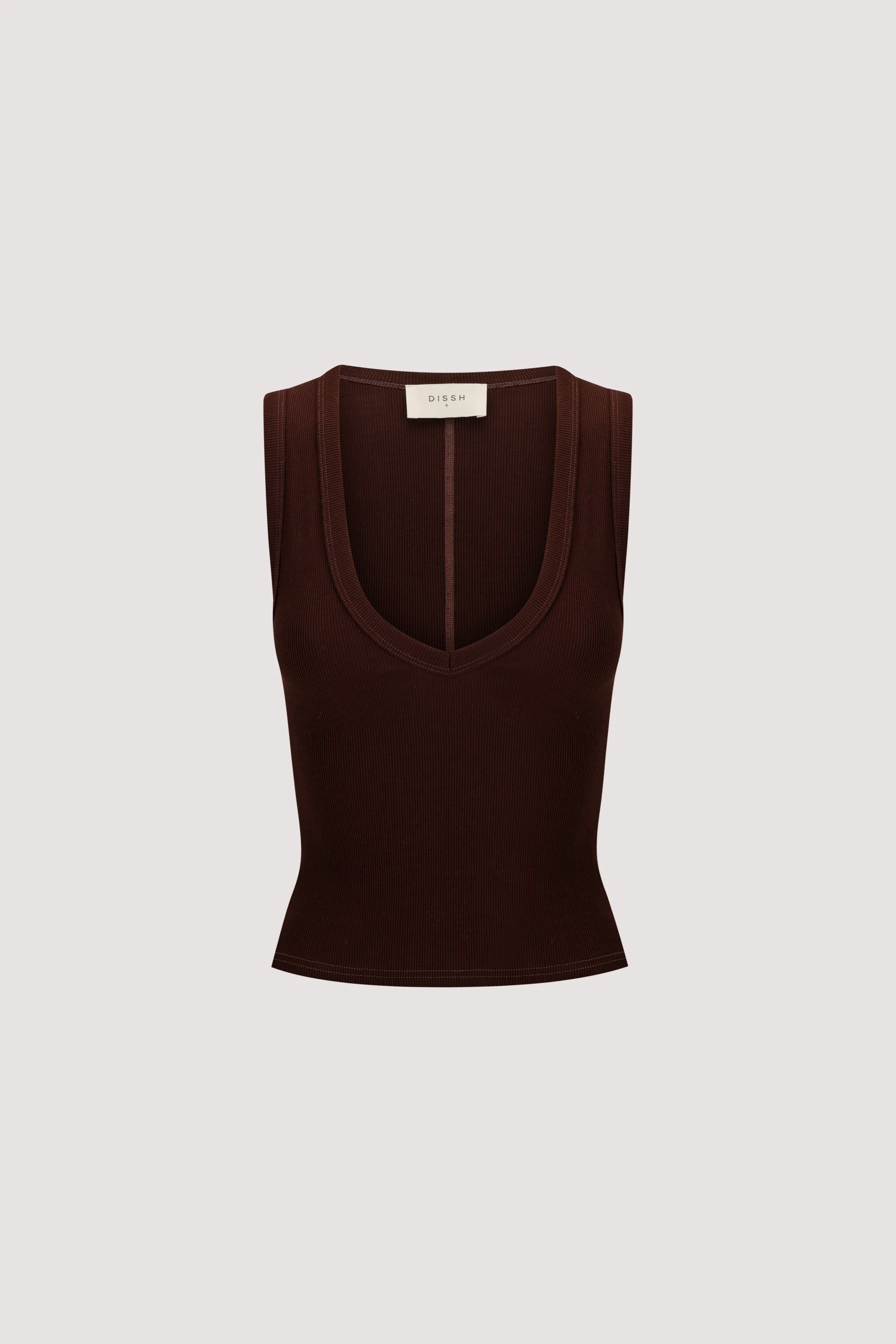 YASMIN BURNT CHOC SLEEVELESS KNIT TANK - Image 6