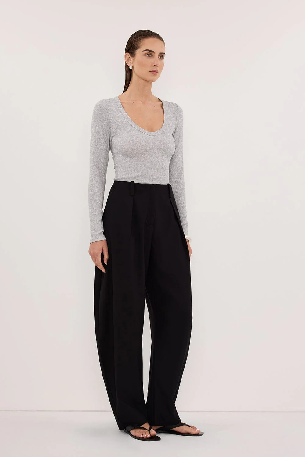 YASMIN SILVER MARLE LONG SLEEVE TOP - Image 3