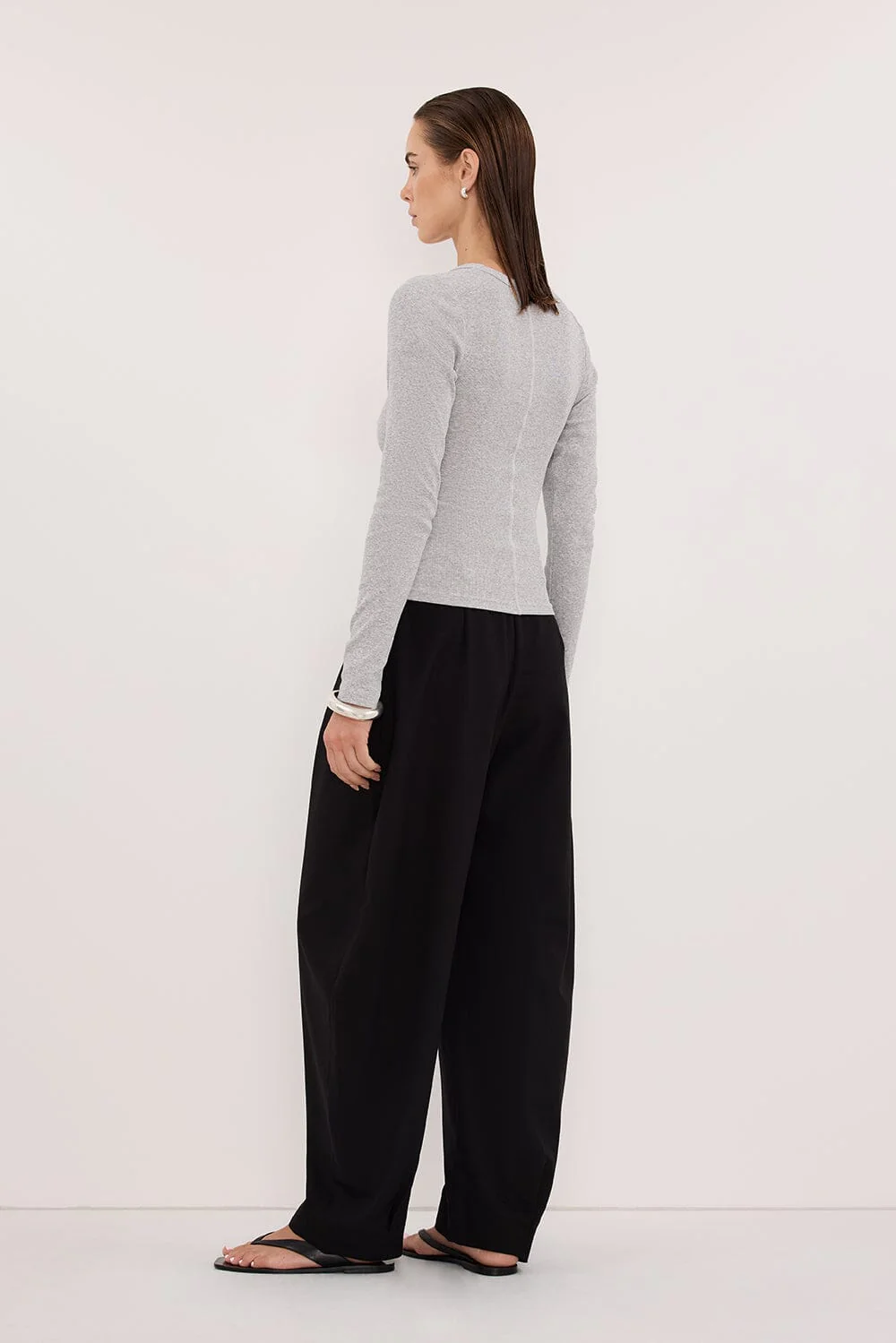 YASMIN SILVER MARLE LONG SLEEVE TOP - Image 4