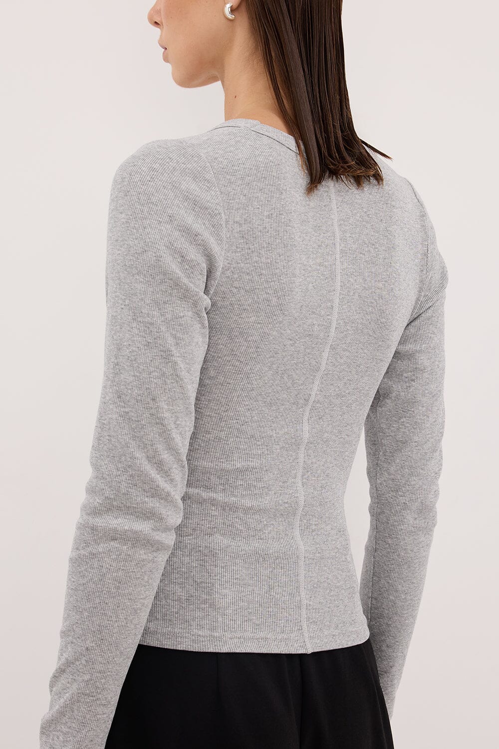YASMIN SILVER MARLE LONG SLEEVE TOP - Image 5
