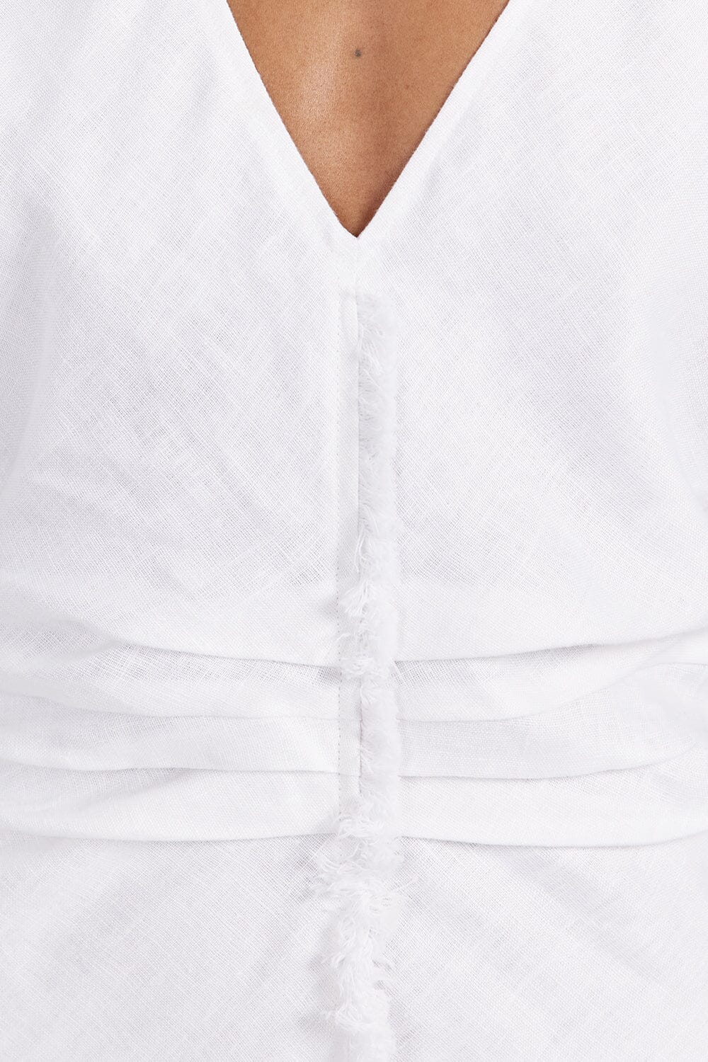 ZAHARA WHITE FRINGED MIDI DRESS - Image 6